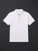 Classic Zipper Polo Shirt - White