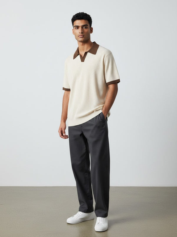 Classic Thermal Polo Shirt - Off white