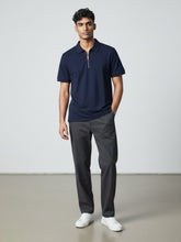 Classic Zipper Polo Shirt - Navy